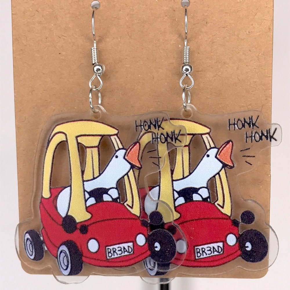 Quirky Goose Car Earrings Fashion Jewelry